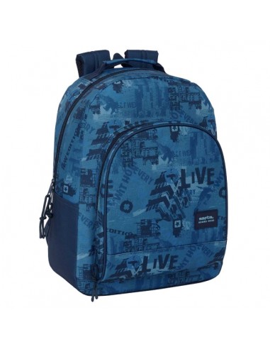 Safta New Edition Mochila Adaptable a Carro - Tirador Doble - Bolsillo Frontal - Hombreras Ergonomicas - Espalda Acolchada -