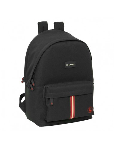 Safta el Ganso Basics Black Mochila para Portatil hasta 15.6" - Interior Acolchado - Conector USB - Base Acolchada -