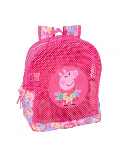 Safta Peppa Pig Mochila - Rejilla Anti-Arena - Doble Tirador - Hombreras Acolchadas - Asa Superior - 13.15L - 320x120x380mm -