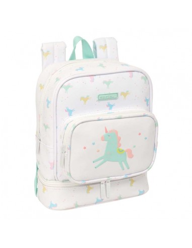 Safta Unicornio Mochila Guarderia - Isotermica - Tarjeta ID - Compartimento Termo - Compatible con Carrito - Asa de Mano -