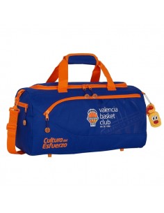 Safta Valencia Basket Bolsa de Deporte - Bandolera Ajustable - Tirador Doble - Bolsillo Frontal - Bolsillos Laterales - Fondo