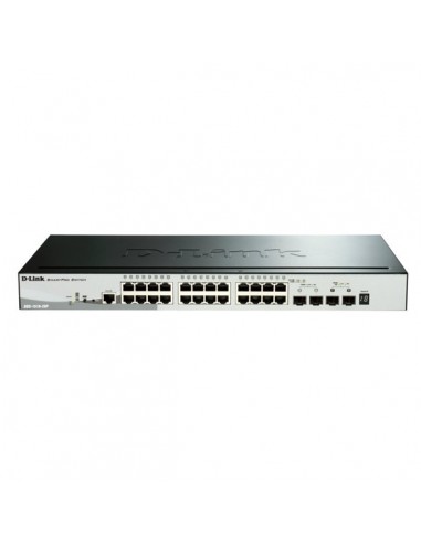 D-Link Switch Semigestionable 24 Puertos Gigabit PoE 193W-2 Puertos SFP 1000 Mbps-2 Puertos 10G SFP