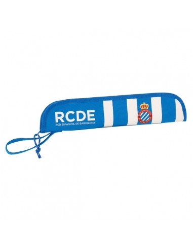 Safta RCD Espanyol Portaflautas - Interior Acolchado - Alojamiento para Varilla - Asa Lateral - Borde Reforzado - 0.6L -