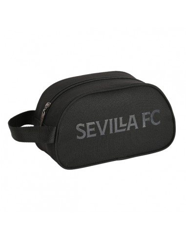 Safta Sevilla FC Teen Neceser de 5L - Cremallera - Asa Lateral - Adapatable a Carro - 260x120x150mm - Color Negro