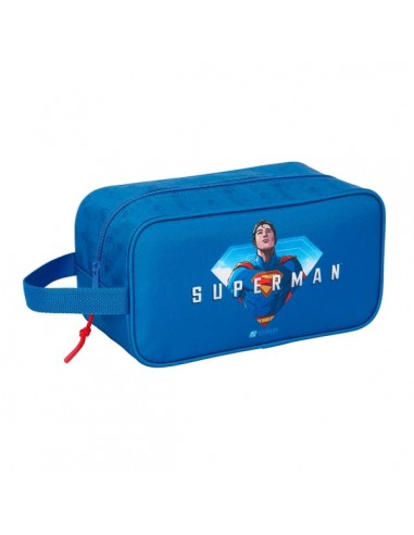 Safta Superman Zapatillero - Asa Lateral - 6L - Facil Transporte - Organizacion de Calzado - 290x140x150mm - Color Azul Oscuro