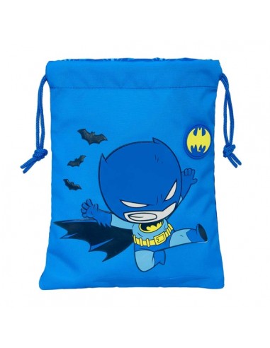 Safta Batman Preescolar Saco Plano - Cierre con Cordon - 1L - Material Resistente - Compacto y Portatil - Divertido y