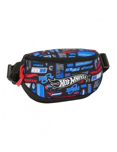 Safta Hot Wheels Bolsa de Cintura - Cintas Ajustables - 2.9L - Material Resistente - 230x90x140mm - Color Azul