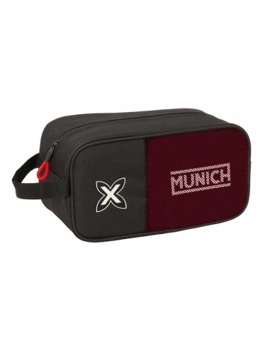 Safta Munich Vulcan Zapatillero - Asa Lateral - 6L - Facil Transporte - 290x140x150mm - Color Negro y Rojo
