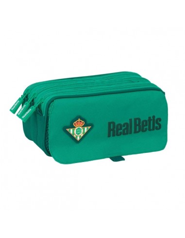 Safta Real Betis Balompie Portatodo - 3 Compartimentos con Cremalleras - Asa Lateral - Resistente al Agua - Cinta Adaptable -