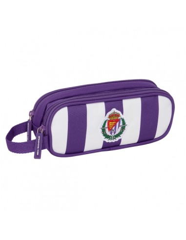 Safta Real Valladolid Portatodo - 2 Compartimentos con Cremalleras - Asa Lateral - 1L - 210x60x80mm - Color Morado