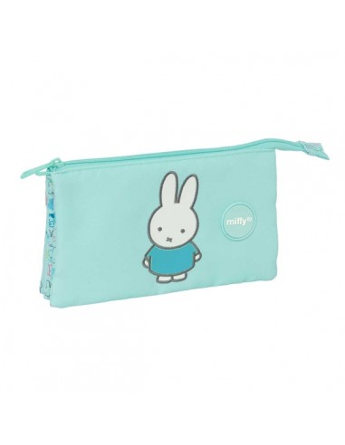 Safta Miffy Friends Portatodo - 3 Compartimentos con Cremalleras - Bolsillo Interior - Resistente al Agua - Material