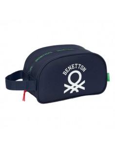 Safta Benetton Together Neceser de 5L - Cremallera - Asa Lateral - Adapatable a Carro - 260x120x150mm - Color Azul Marino