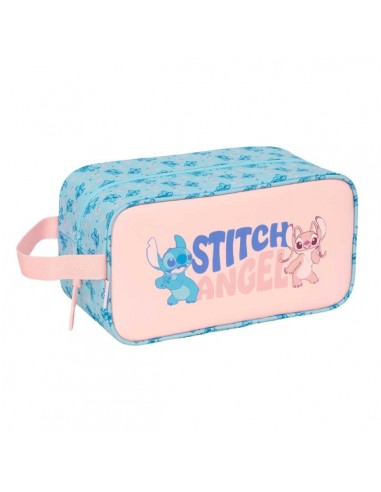 Safta Stitch Ohana Zapatillero - Asa Lateral - 6L - Facil Transporte - 290x140x150mm - Color Azul Claro