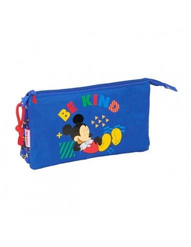 Safta Mickey Mouse Today Portatodo - 3 Compartimentos con Cremalleras - Bolsillo Interior - 0.6L - 220x30x120mm - Color Azul