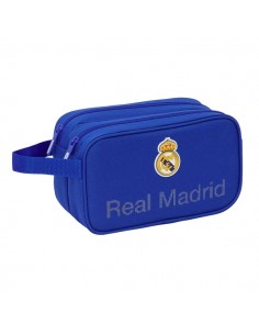Safta Real Madrid Neceser de 5L - 2 Compartimentos con Cremallera - Asa Lateral - Adapatable a Carro - 260x125x150mm - Color