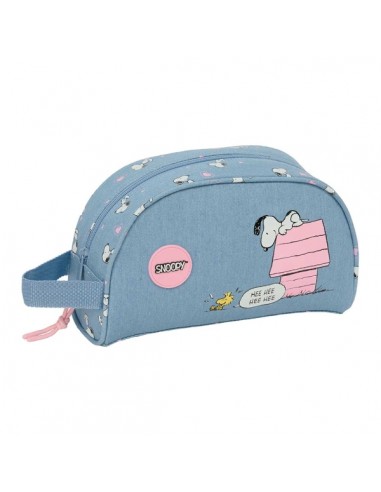Safta Snoopy Neceser de 3.75L - Cremallera - Asa Lateral - Adapatable a Carro - Bolsillo Interior - 260x90x160mm - Color Azul