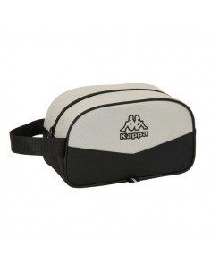 Safta Kappa Grey Neceser de 5L - Cremallera - Asa Lateral - Adapatable a Carro - 260x120x150mm - Color Negro y Gris