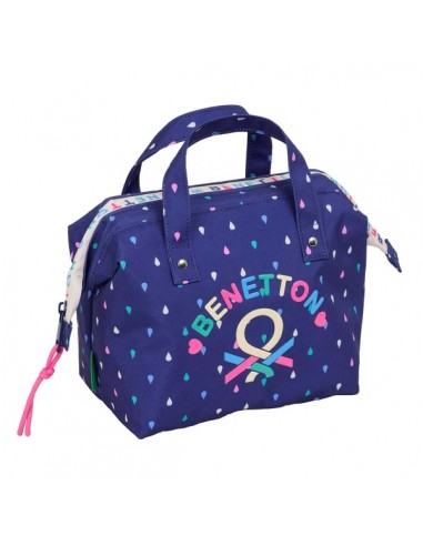 Safta Benetton Drop Neceser de 5.8L - Cremallera - Asa Lateral - Interior Forrado - 265x125x175mm - Color Azul Oscuro