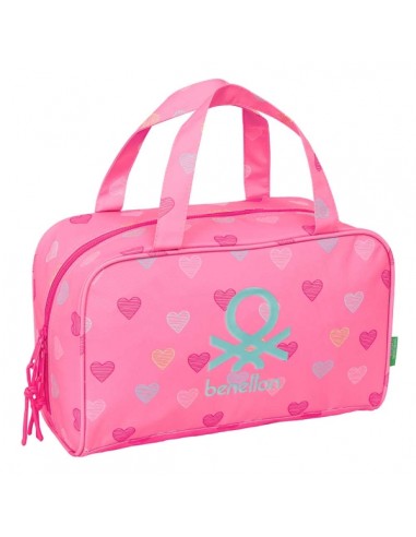 Safta Benetton Heart Neceser de 8L - Cremallera - Asas de Mano Superiores - Interior Forrado - Bolsillo Interior - Tirador
