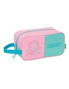 Safta Benetton Dolce Zapatillero - Asa Lateral - 6L - Resistente - Facil de Transportar - 290x140x150mm - Color Rosa Pastel