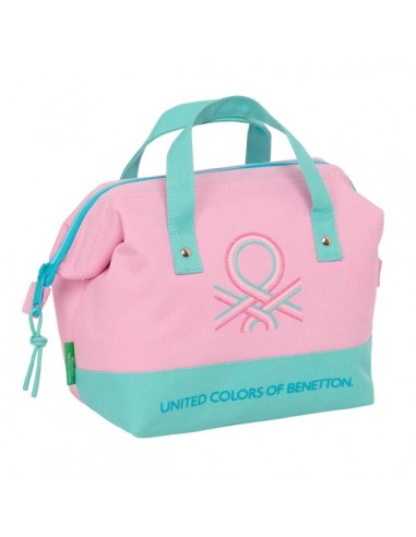 Safta Benetton Dolce Neceser de 5.8L - Cremallera - Asa Lateral - Interior Forrado - 265x125x175mm - Color Rosa Pastel