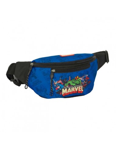 Safta Avengers Bolsa de Cintura - Cremallera - Cintas Ajustables - 2.49L - 230x90x120mm - Color Azul Oscuro