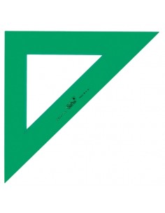 Safta Escuadra de 25cm - Metacrilato - sin Biselado - sin Graduacion - Color Verde