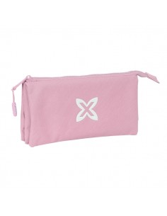 Safta Munich Basicos Portatodo - 3 Compartimentos con Cremalleras - Bolsillo Interior - 0.6L - 220x30x120mm - Color Rosa
