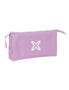 Safta Munich Basicos Lila Portatodo - 3 Compartimentos con Cremalleras - Bolsillo Interior - 0.6L - 220x30x120mm - Color