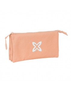 Safta Munich Basicos Peach Portatodo - 3 Compartimentos con Cremalleras - Bolsillo Interior - 0.6L - 220x30x120mm - Color