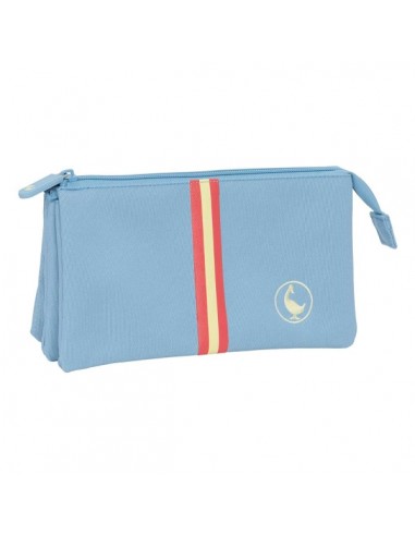 Safta el Ganso Basics Cerulean Portatodo - 3 Compartimentos con Cremalleras - Bolsillo Interior - 0.6L - 220x30x120mm - Color