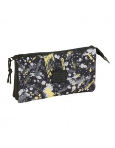 Safta Graffiti Splash Portatodo - 3 Compartimentos con Cremalleras - Bolsillo Interior - 0.60L - 220x30x120mm - Multicolor
