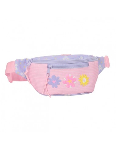 Safta Bouquet Bolsa de Cintura - Cremallera - Cintas Ajustables - 2.49L - Ligera y Practica - 230x90x120mm - Color Rosa Pastel