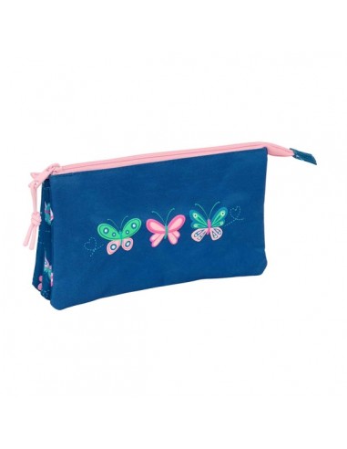 Safta Blackfit8 Mariposas Portatodo - 3 Compartimentos con Cremalleras - Bolsillo Interior - 0.60L - 220x30x120mm - Color