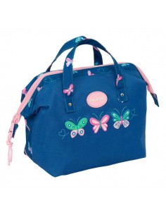 Safta Blackfit8 Mariposas Neceser de 5.8L - Cremallera - Asa Lateral - Interior Forrado - 265x125x175mm - Color Azul Marino