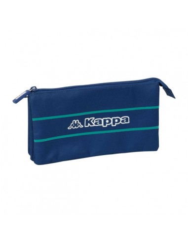 Safta Kappa Marino Portatodo - 3 Compartimentos con Cremalleras - Bolsillo Interior - 0.6L - 220x30x120mm - Color Azul Marino