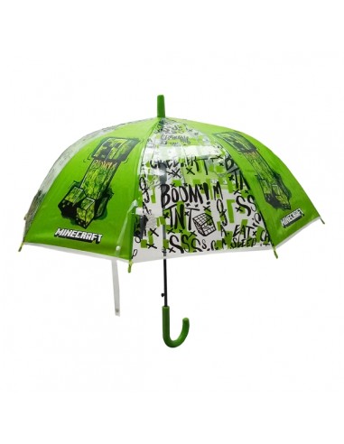 Safta Minecraft TNT Paraguas Manual de 76cm - 8 Paneles - Asa y Punta de PVC - POE Transparente - Nervios de Acero de 8mm -