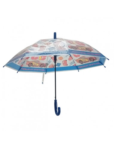 Safta Cars Racing Paraguas Manual de 76cm - 8 Paneles - Asa y Punta de PVC - POE Transparente - Nervios de Acero de 8mm -