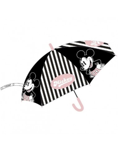 Safta Mickey Mouse Good Day Paraguas Manual de 76cm - 8 Paneles - Asa y Punta de PVC - POE Transparente - Nervios de Acero de