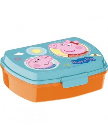 Safta Peppa Pig Having Fun Sandwichera - PVC sin BPA - Cierre Hermetico - 5.6x17x14cm - Color Naranja
