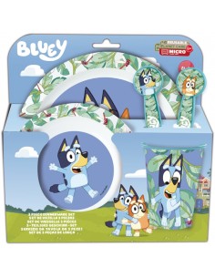 Safta Bluey Set de Menaje Infantil - PVC sin BPA - Color Azul