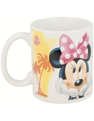 Safta Minnie Mouse Naive Taza Ceramica de 325ml - Apta para Lavavajillas - Apta para Microondas - Color Blanco