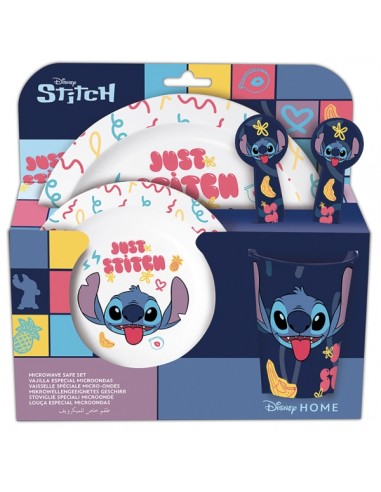 Safta Stitch Sweet Set de Menaje Infantil - PVC sin BPA - 245x55x240mm - Multicolor