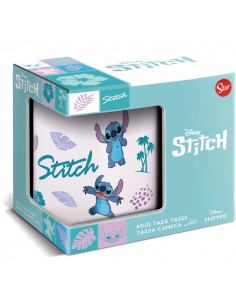 Safta Stitch Leaves Pattern Young Adult Taza Ceramica de 325ml - Multicolor