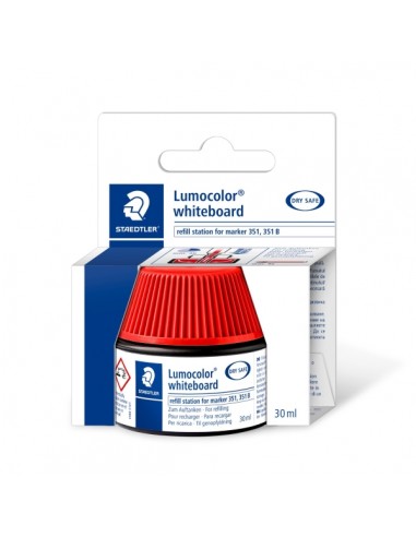 Staedtler Bote de Tinta para Recarga Rotulador Lumocolor 351 - Capacidad 30ml - Color Rojo