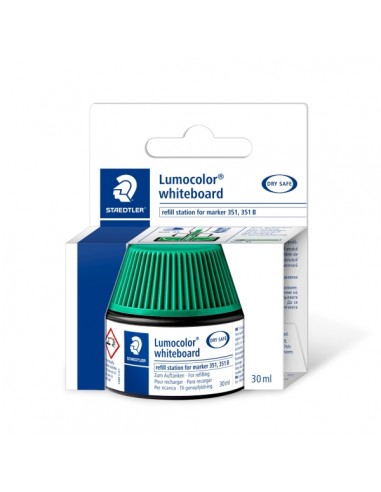 Staedtler Bote de Tinta para Recarga Rotulador Lumocolor 351 - Capacidad 30ml - Color Verde