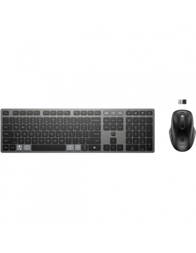 HP 725 Combo Teclado y Raton Inalambricos Multidispositivo Recargables - Bluetooth-2.4GHz - 22 Teclas Programables - Tecla