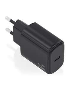 Aisens Cargador GaN 30W - 1xUSB-C PD3.0 - Tecnologia AI - Color Negro
