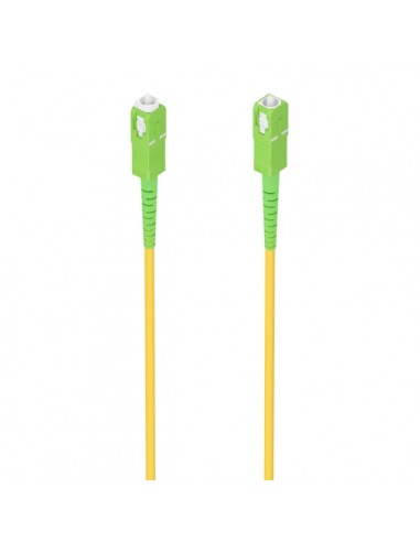 Aisens Cable Fibra Optica Latiguillo G657A2 3.0 9 125 SMF Simplex CPR Dca LSZH - SC APC-SC APC - 20M - Color Amarillo