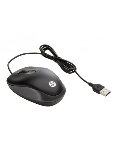 HP Travel Mouse Raton USB - 1000 DPI - DiseÃ±o Ultraligero y Supercompacto para Viaje - 2 Botones-Rueda de Desplazamiento